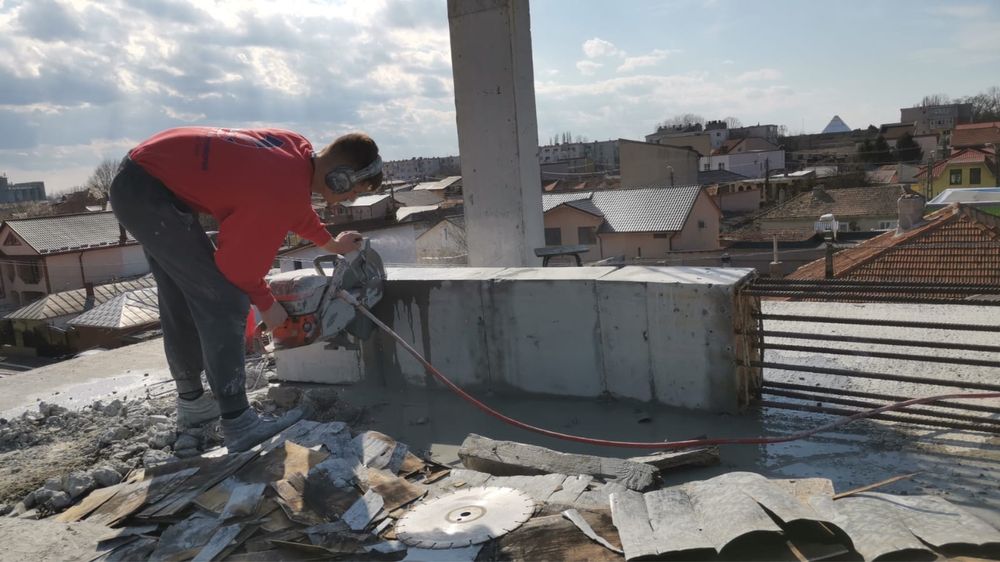 Tăiere decupare beton, canale electrice