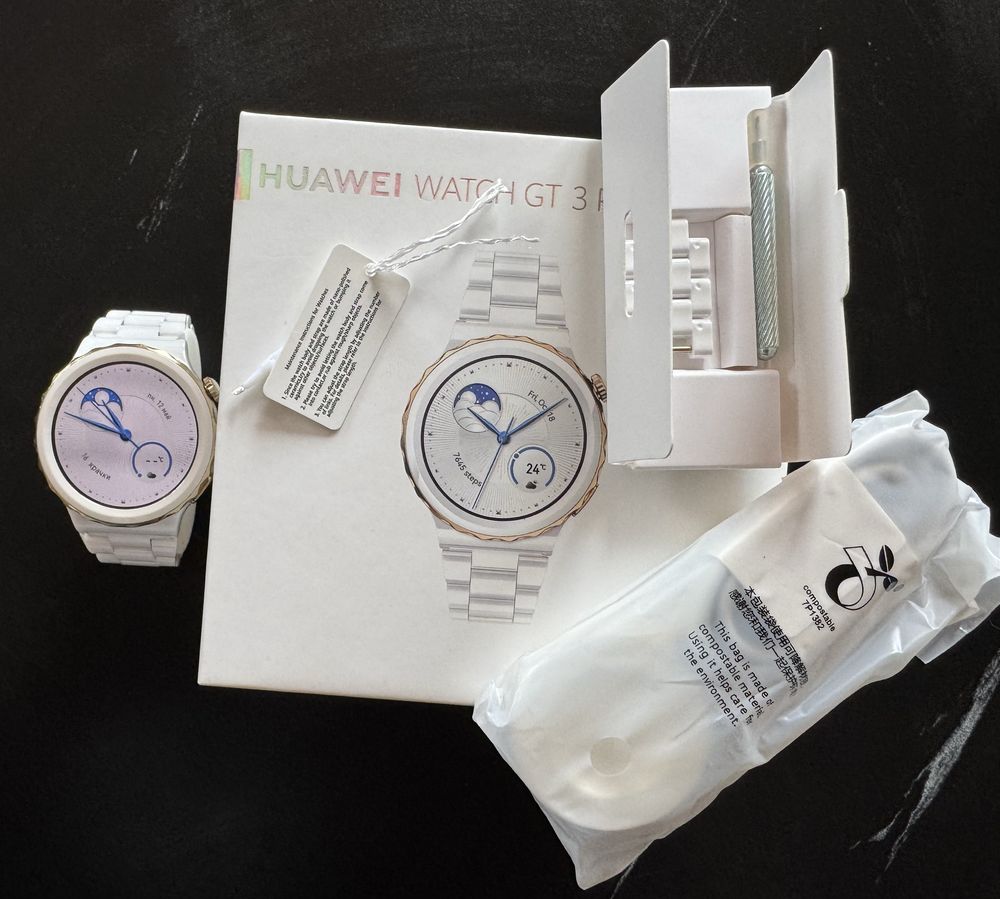 Huawei Watch GT3 PRO, 43 mm, Ceramic Strap, White