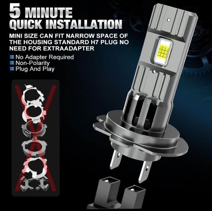 Becuri LED H7 25000LM set 2buc