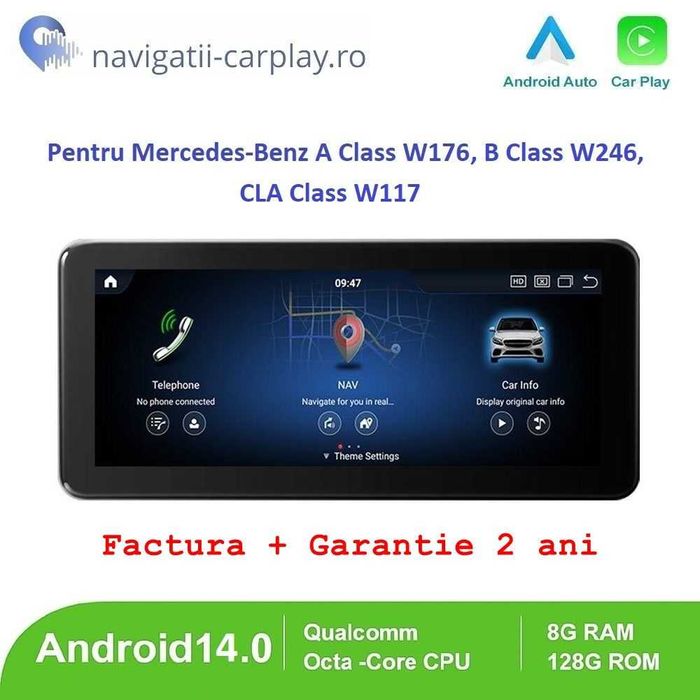 Navigatie Android 10.25/12.3 Mercedes A Class W176 / B W246 / CLA W117