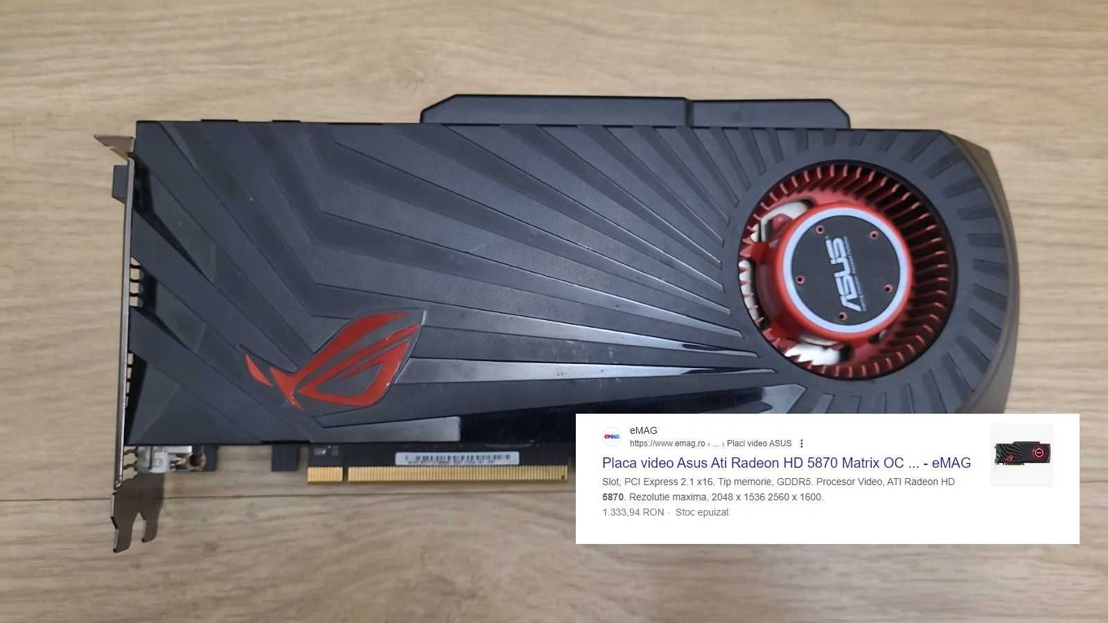 Placa video XFX Radeon HD 5850 Asus rog strix  HD 5870 Matrix