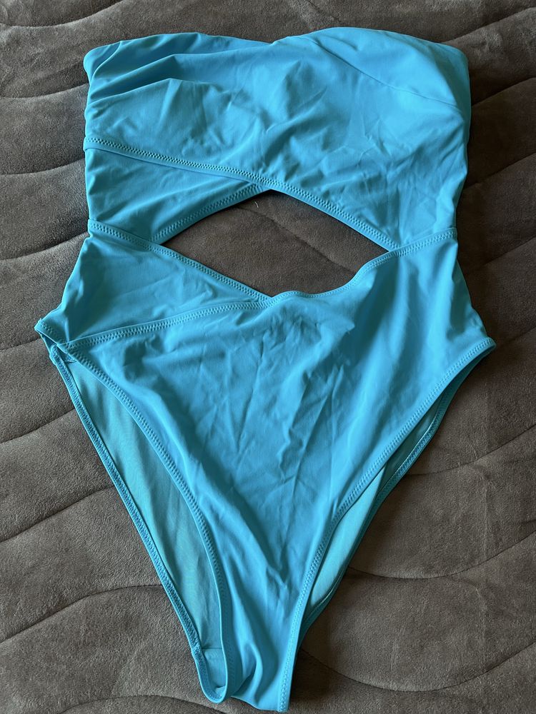 Цял син бански тип бандо High Leg H&M
