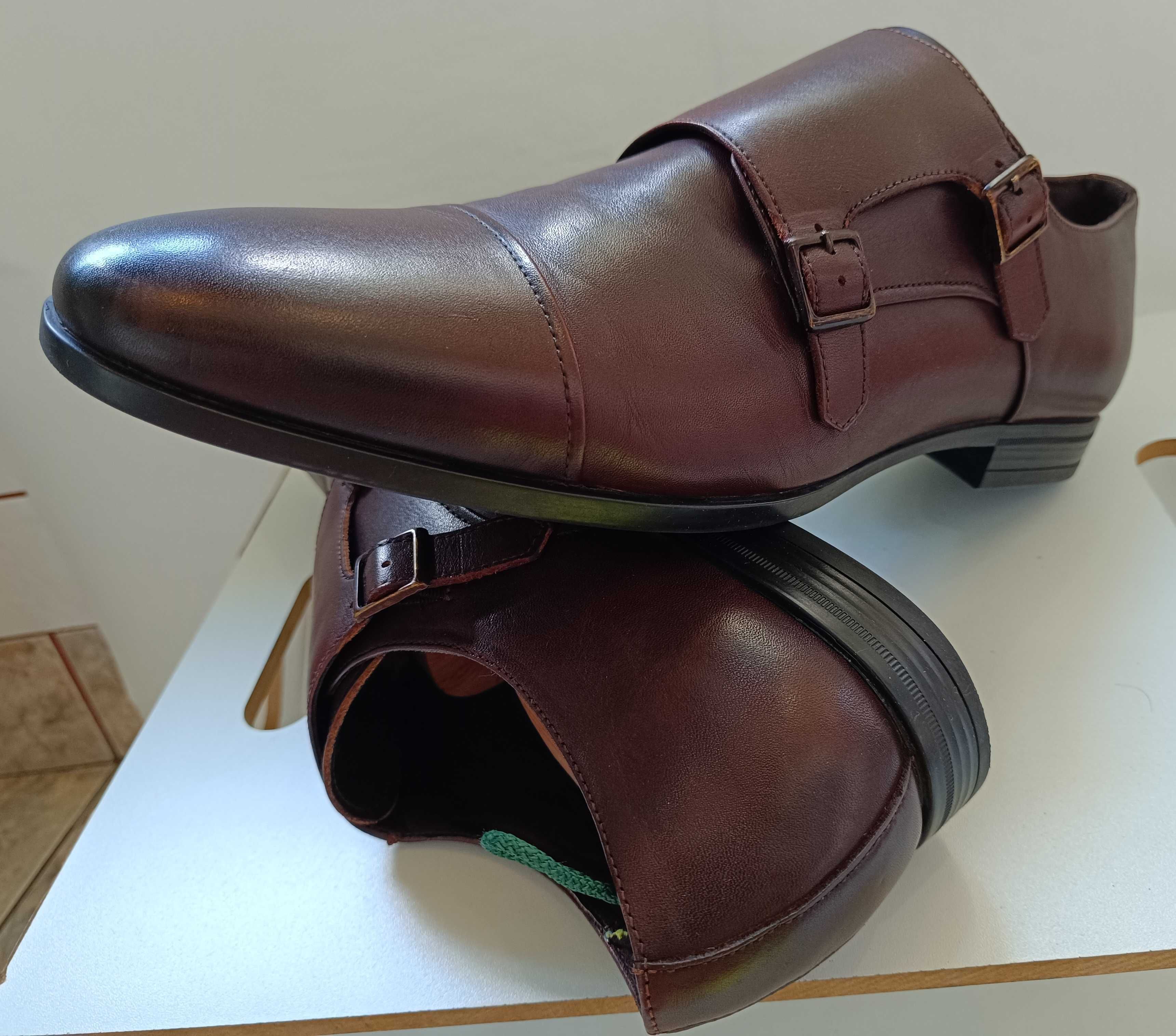 Pantofi monk 46.5 47 Office London piele naturala moale