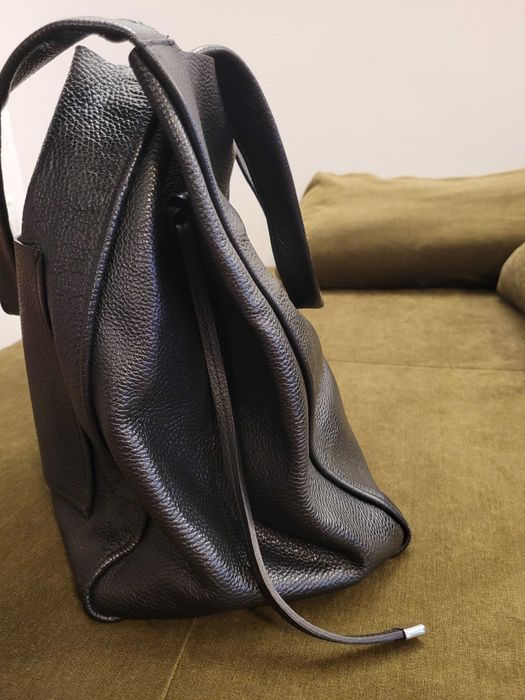 Geantă piele neagră (Tote bag), de umăr sau de mână, Zara, impecabilă