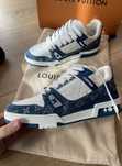 Sneakers Louis Vuitton Trainer Denim Navy Blue Edition New