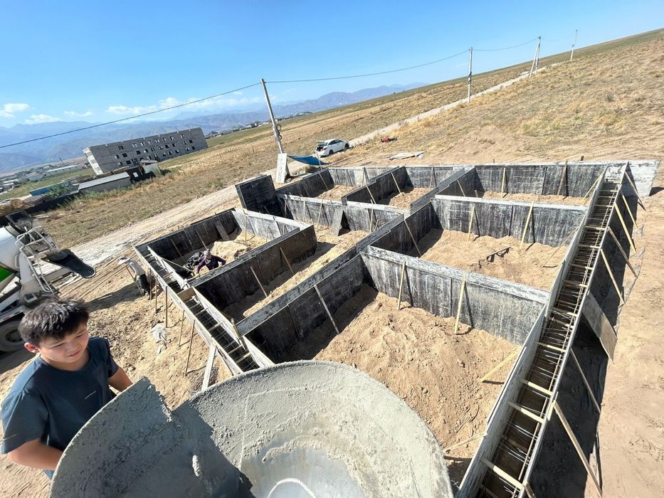 Фундамент куиямыз бетон жумыстары заливка фундамент заливаем бетон