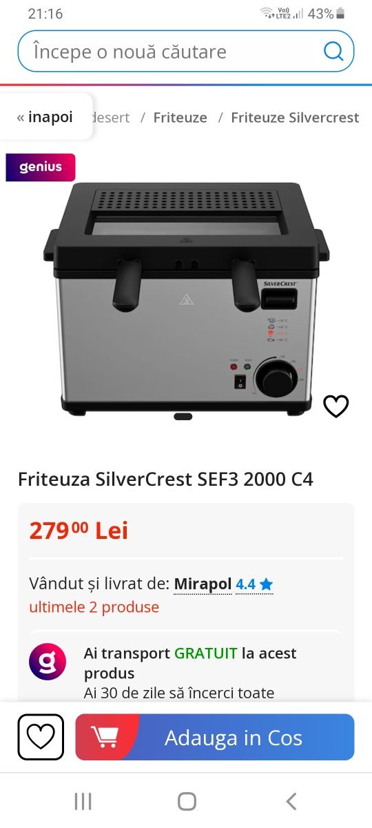 Friteuza SilverCreast