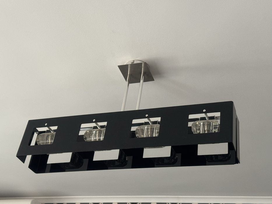 Set iluminat | Negru lucios, crom și sticlă