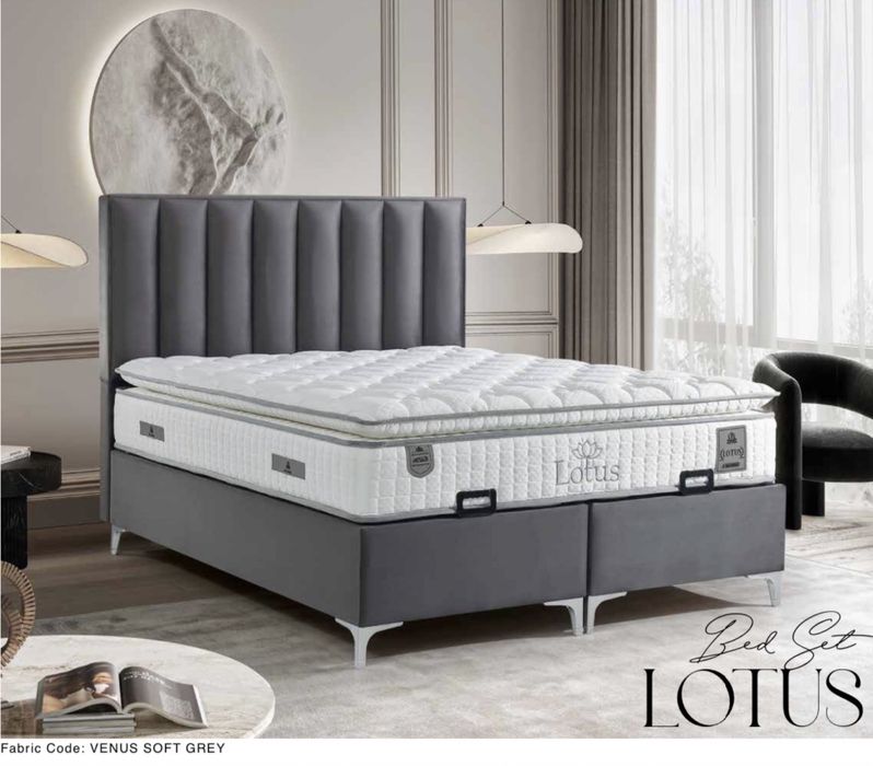 Тапицирана спалня Lotus Bed - Venus Soft Crey