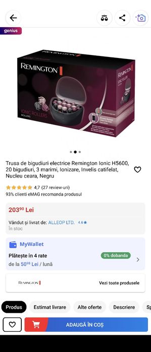 Trusa de bigudiuri electrice Remington Ionic H5600, 20 bigudiuri, 3 ma