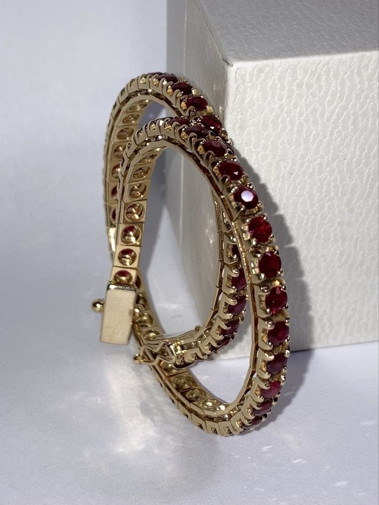 Bratara tennis aur 18kt.cu rubine
