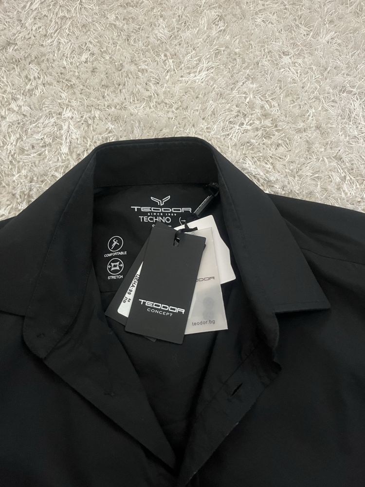 TEODOR Techno Shirt черна мъжка риза New Season
