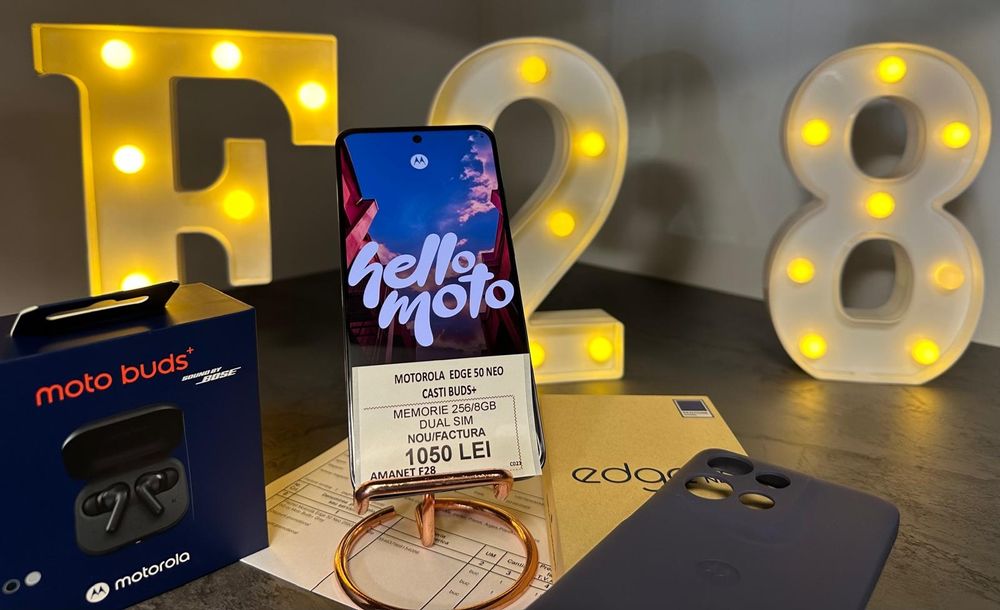 Amanet F28: Telefon Motorola Edge 50 NEO + Casti Moto Buds+ NOU (N)
