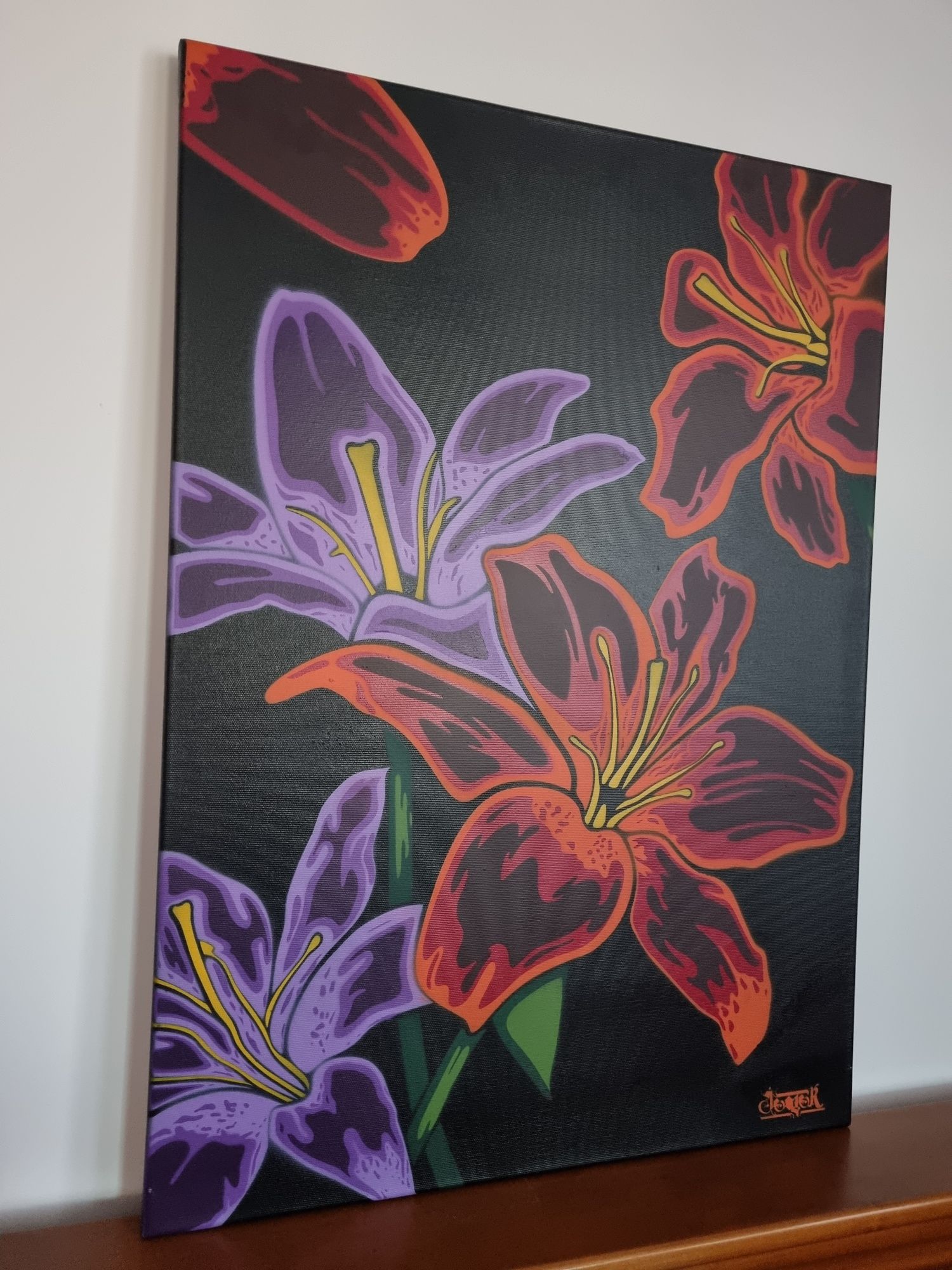 Tablou flori canvas 50 cm x 70 cm arta contemporana urbană