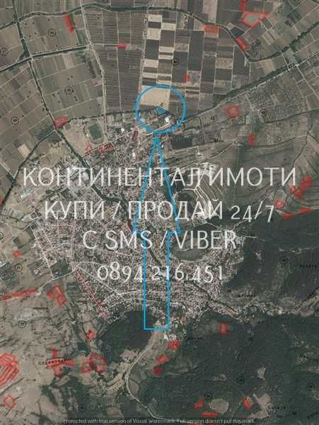код 63095. Голям парцел 1600м2, ъглов до път, комуникации