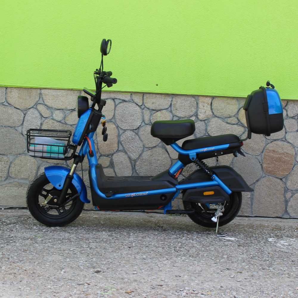 Електрически скутер с педали MaxMotors 500W/48V/15Ah – BLUE