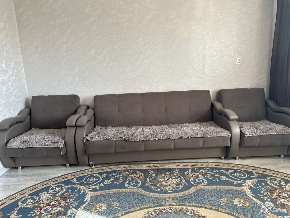 Диван тройка в темно-сером цвете