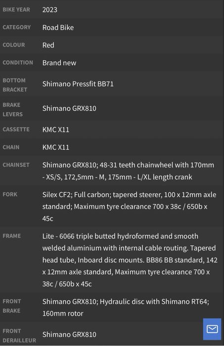 Велосипед гравел Merida Silex 700 Gravel Shimano GRX 810 Carbon fork