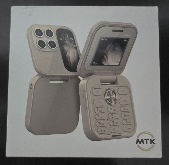 Мини телефон флип фон MTK i17 pro черен