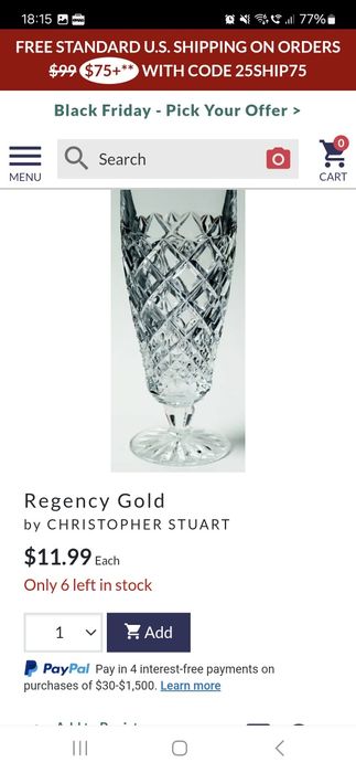 Set 6 pahare de Cristal de Bohemia Cehia