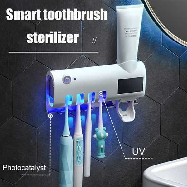Електрически UV стерилизатор,диспенсър,стойка за четки и паста за зъби