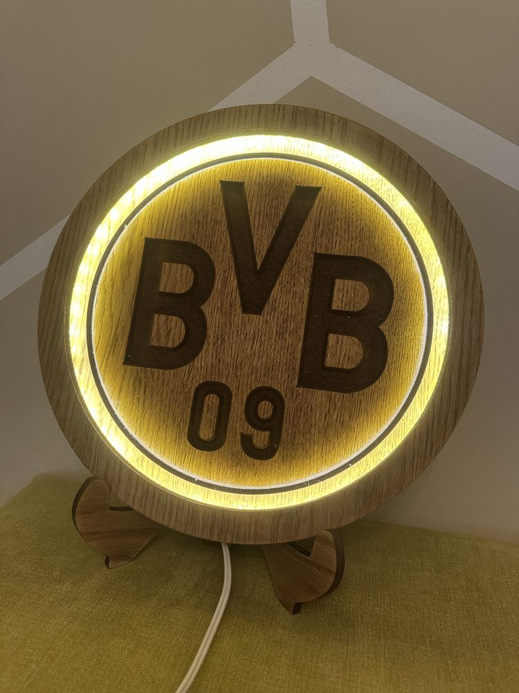Дървена LED емблема Borussia Dormund BVB