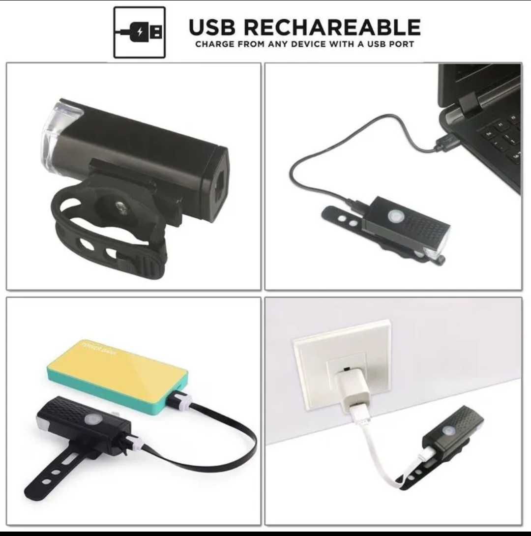 USB фар и стоп за велосипед