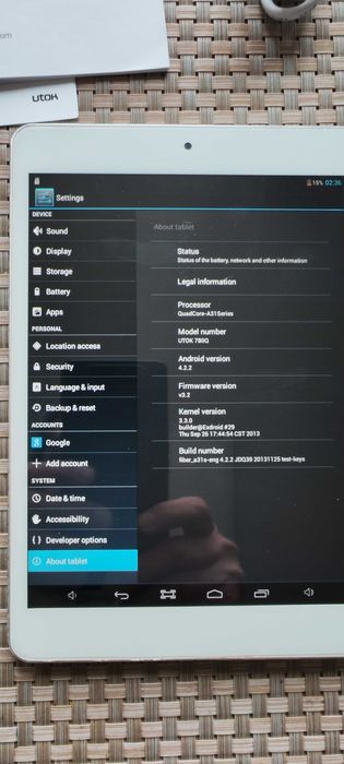 Tableta UTOK 780Q cu procesor Quad Core 1 Ghz, 7.85" IPS, 1GB DDR3,