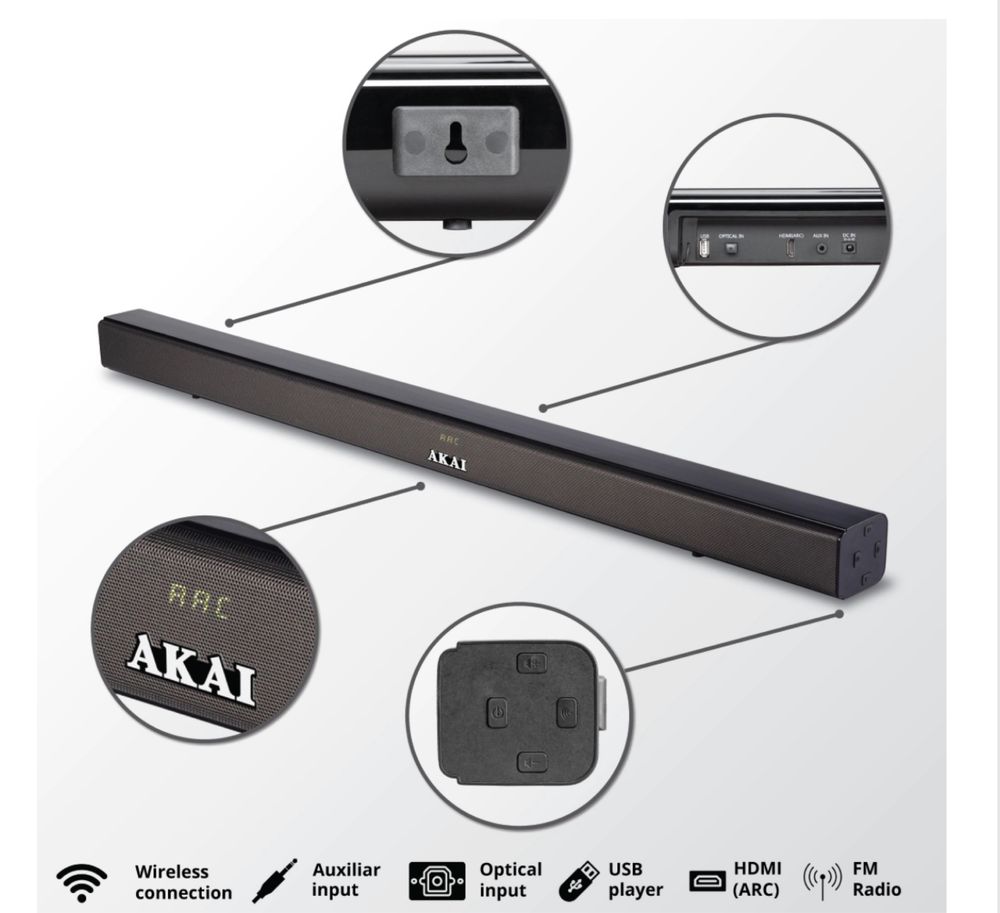 Soundbar AKAI ASB-5L, 2.0 canale, 40 W(produs nou)