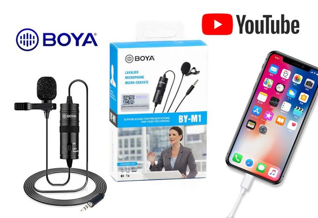Петличный микрофон Boya BY-M1 для смартфона, планшета, камеры, компьют