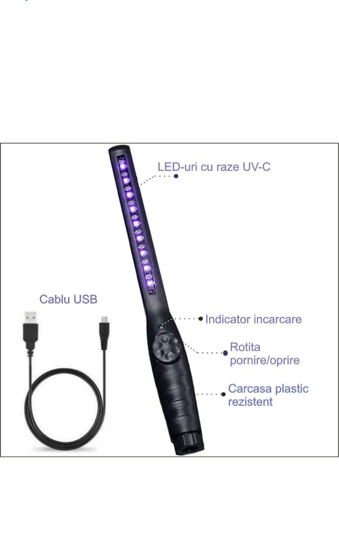 Lampa bactericida sterilizator portabil