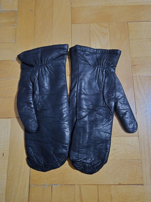 Mănuși cu un Deget Piele Naturală, Lână, Made in Italy - Femei 7.5