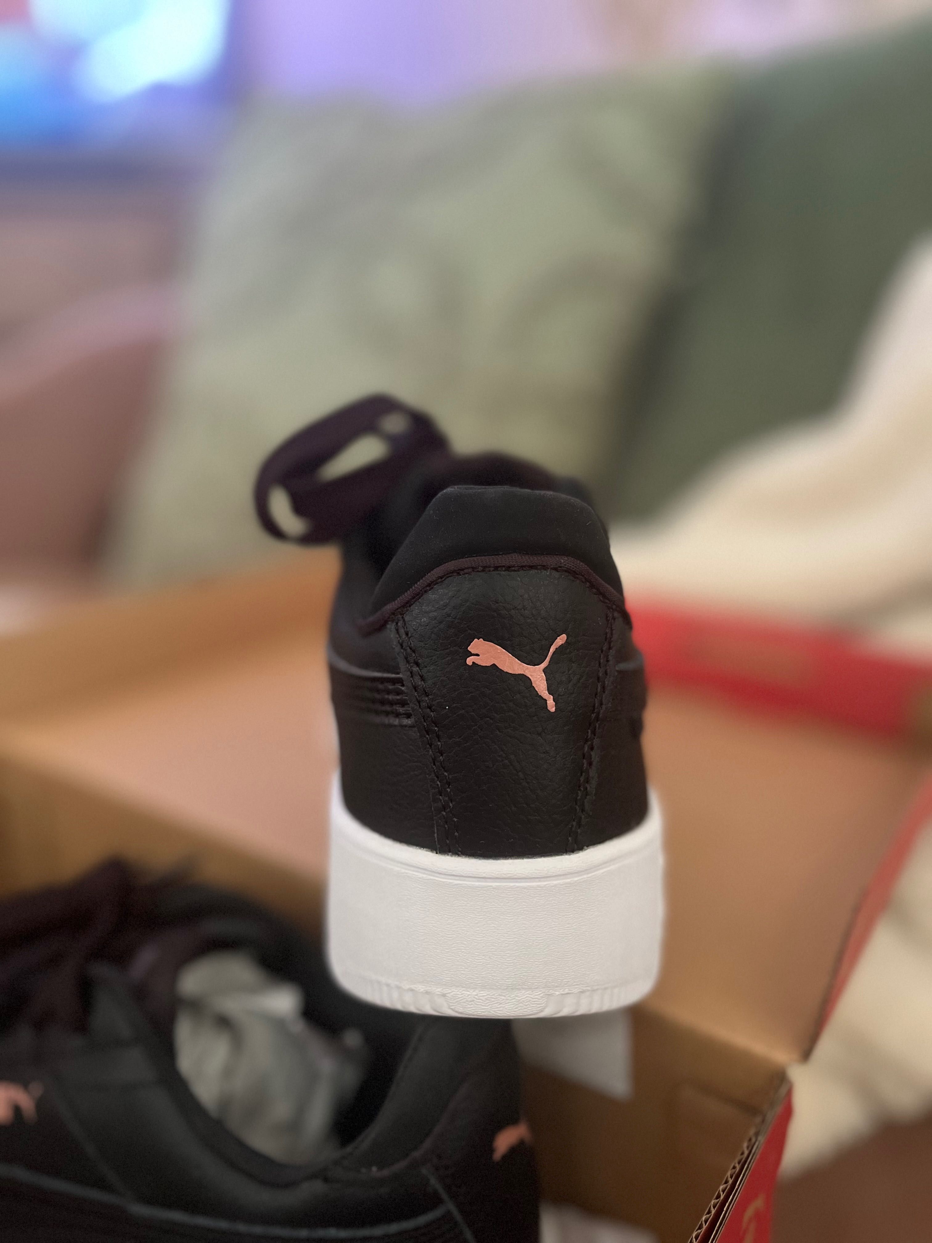 Черни кожени маратонки Puma