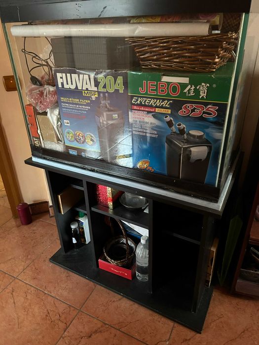 Acvariu 210 litri din geam cristal de 10 mm, cu capac adaptat