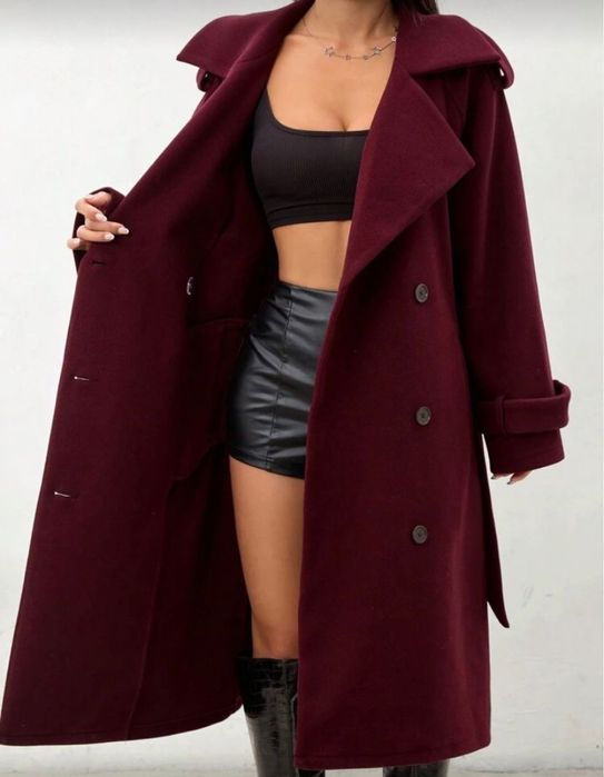 Бордо зимно палто
