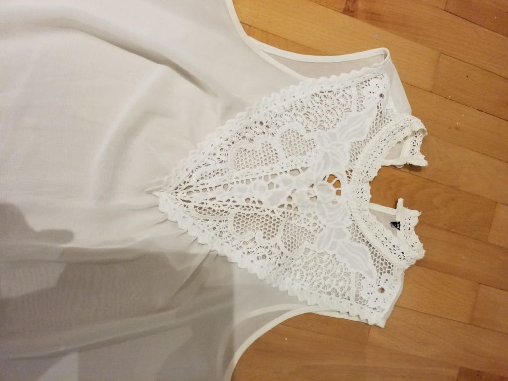 Bluza mătase mărime 38-40, cu dantela bumbac 100%. Transport gratuit.