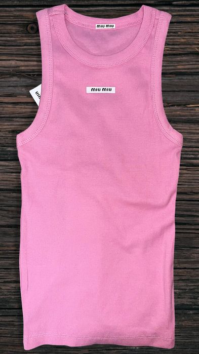 miumiu miu топ потник розов блуза тениска мил миумиу лятна летен рипс