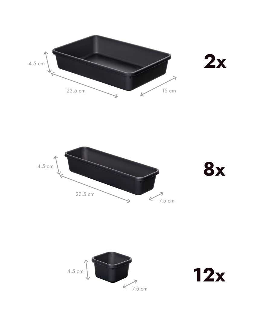 Lichidare! Cutii organizare sertare. Set de 22 piese. Pret producator.