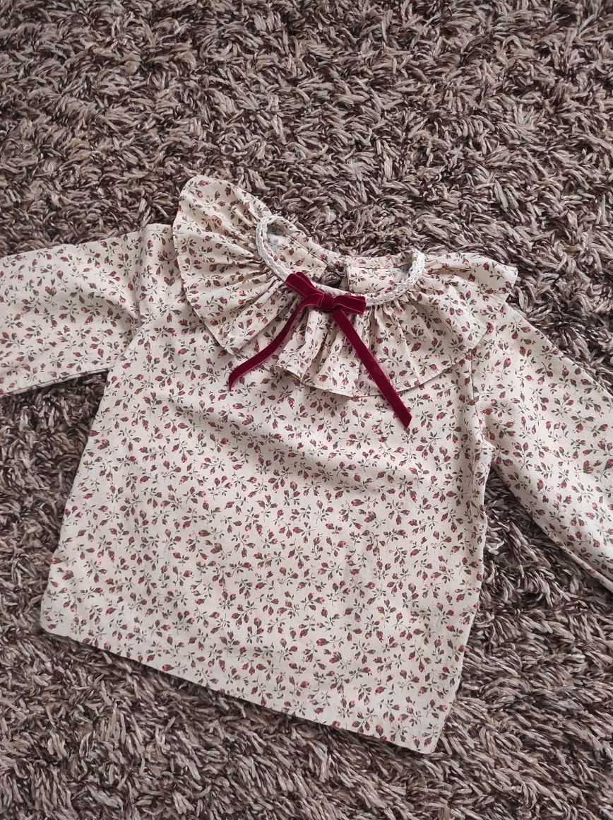 Блузка из хлопка ручной работы на малышку 4-5 лет