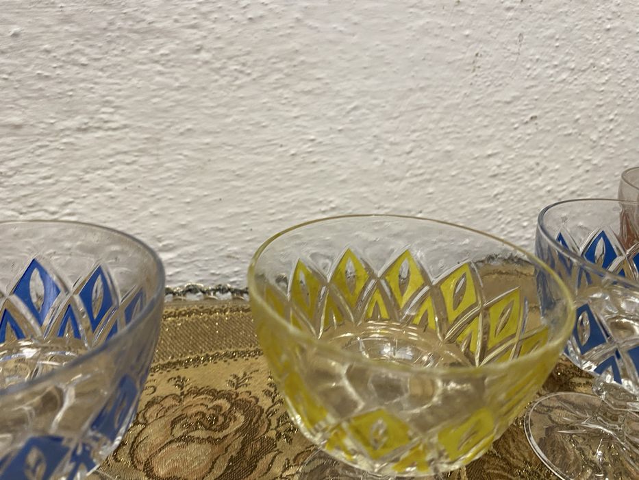 Винтидж кристални чаши 1950 1970 ръчна украса колекция