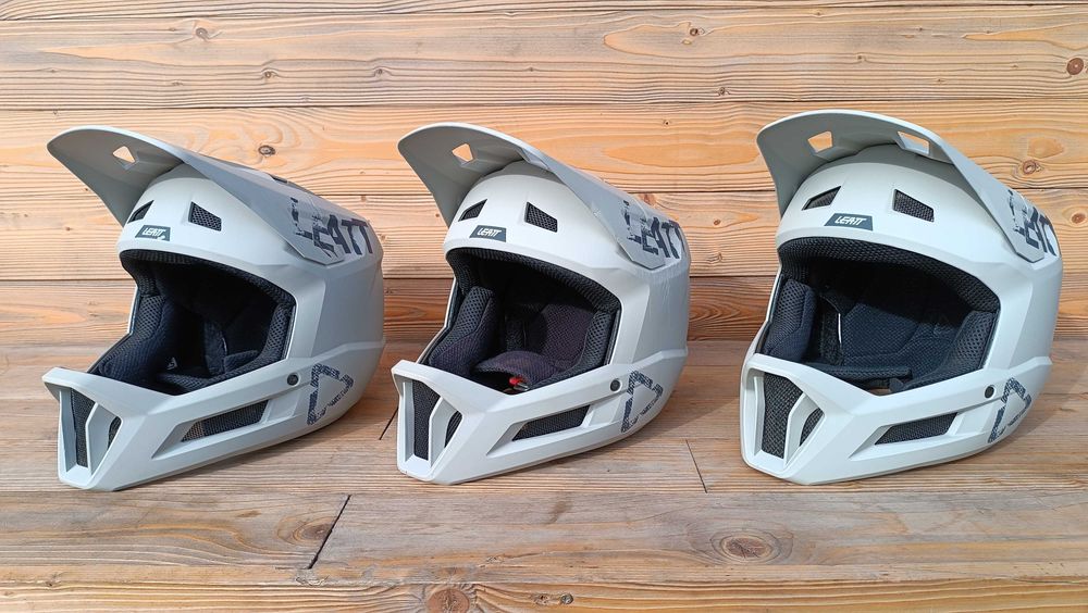 Casti full face casca second hand LEATT Gravity 1.0 negru gri alb