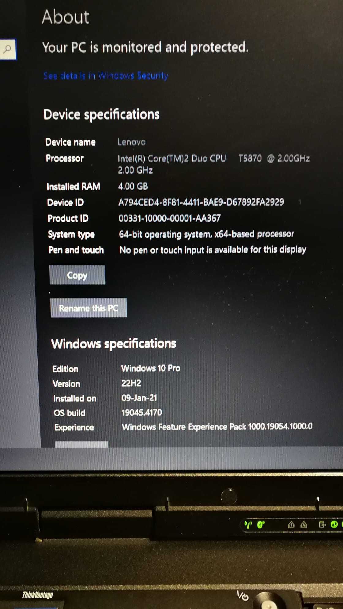 laptop Lenovo R500