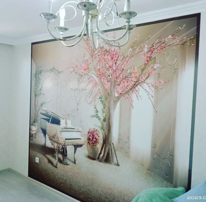 Поклейка обоев 600 тенге квадрат 1 рулон 6000 тенге