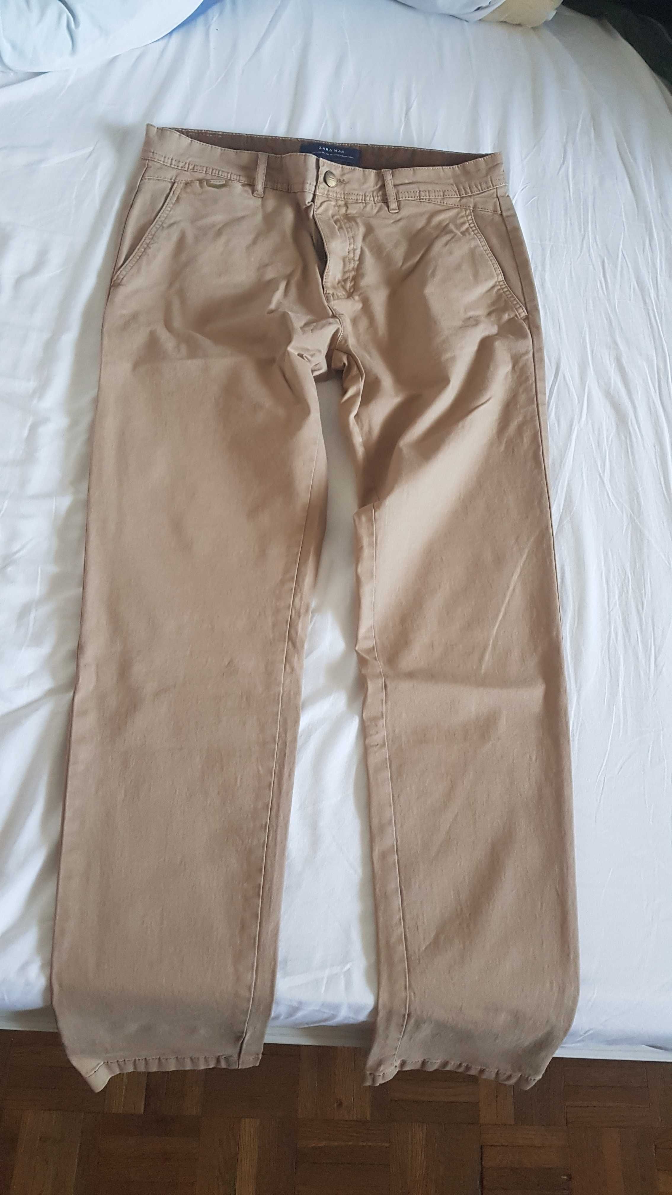 Blugi, pantaloni premium Zara Man, noi, nepurtati, crem,Marime aprox M