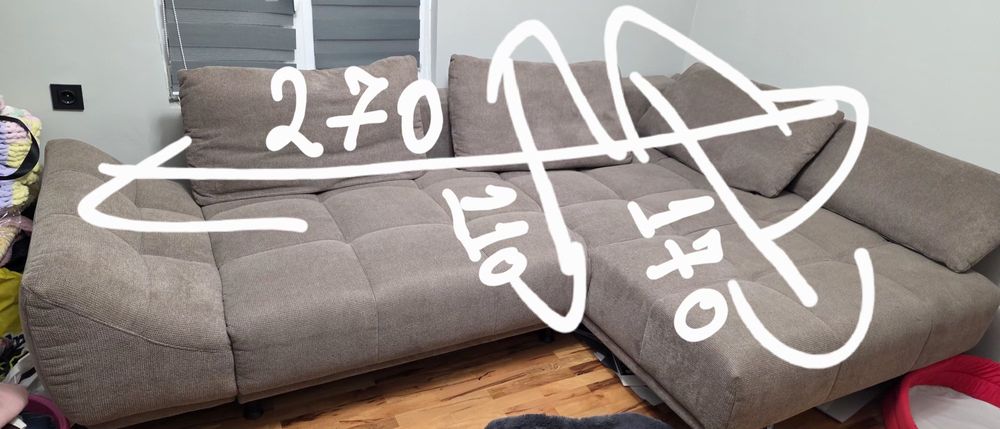 Диван със сменяем ъгъл