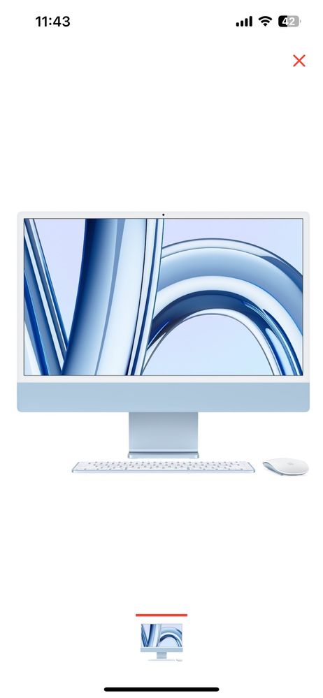 Apple IMac 24 2023 MQRC3 (M3 8-Core, GPU 8-Core, 8 GB, 256 GB) Blue