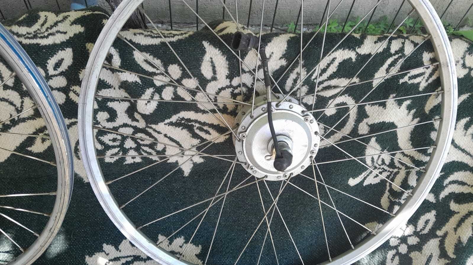 Set roti bicicleta electrica 28 inchi, fata/spate