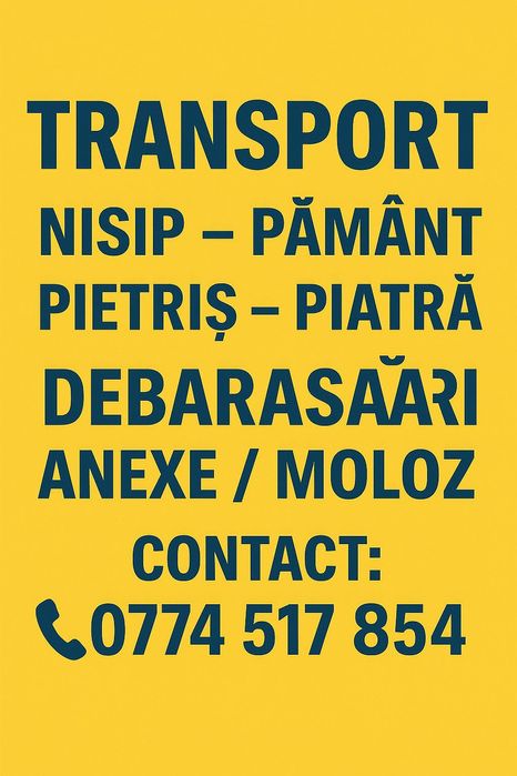 TRANSPORT Nisip-Piatră-Pământ