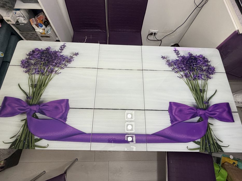 Masa extensibila 130-165/80 cm cu 4 scaune