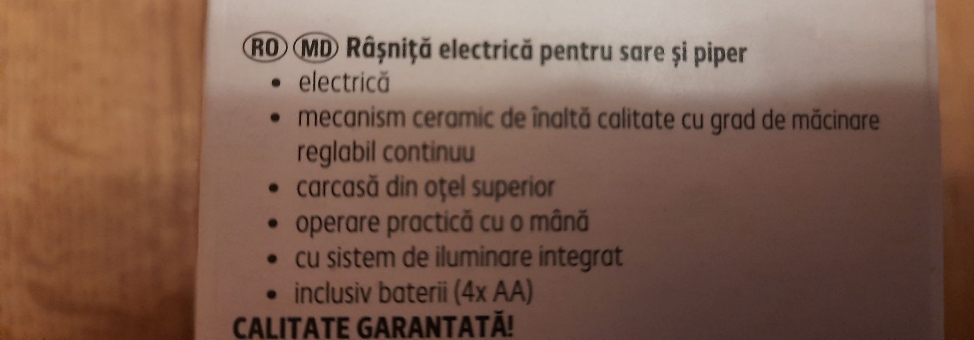 Rasnita electrica pentru sare grunjoasa, piper boabe,finisaj inox,Nou!